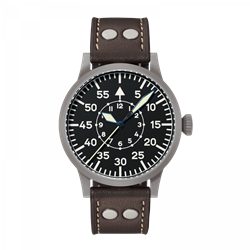 Niemiecki zegarek lotniczy Laco Dortmund Mechanical 45mm 861751 na brązowym pasku