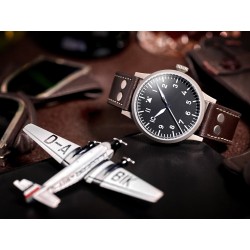 Niemiecki zegarek lotniczy Laco Saarbrucken Automatic 45mm 861752 na brązowym skórzanym pasku