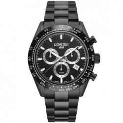 Czarny szwajcarski zegarek męski Roamer Monza 100 Chronograph 42mm 850837-44-55-20 All Black