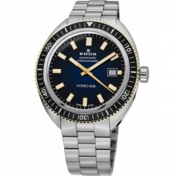 Limitowany zegarek męski Edox Hydro-Sub Chronometer 80128-357JNM-BUDD z niebieską tarczą