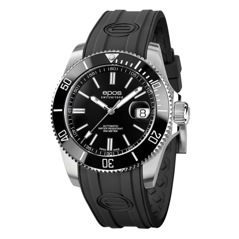 Epos Sportive Diver 3504.131.20.15.55 – widok z przodu, czarna tarcza