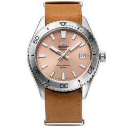 Zegarek nurek Orient Mako 40 RA-AC0Q05P10B z łososiową tarczą i szafirowym szkłem