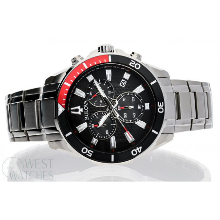 Bulova black hotsell and red watch