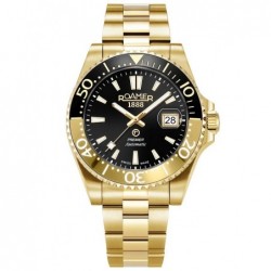 Zegarek męski Roamer Premier Automatic złoty 42mm 986983 48 85 20 – widok tarczy.