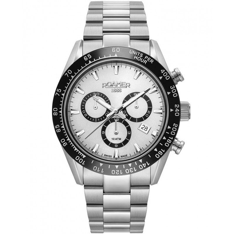 Zegarek męski Roamer Monza 100 Chronograph 42mm 850837 41 15 20 – widok tarczy.