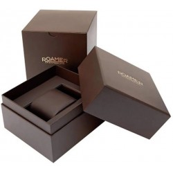 Eleganckie brązowe pudełko Roamer of Switzerland na zegarek męski lub damski.