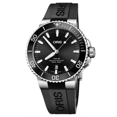 Oris Aquis Date Automatic 43,5mm 01 733 7730 4134 – zegarek męski, niebieska tarcza, gumowy pasek, diver 300M