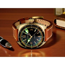 G. Gerlach Submarine 43mm z brązową tarczą i paskiem