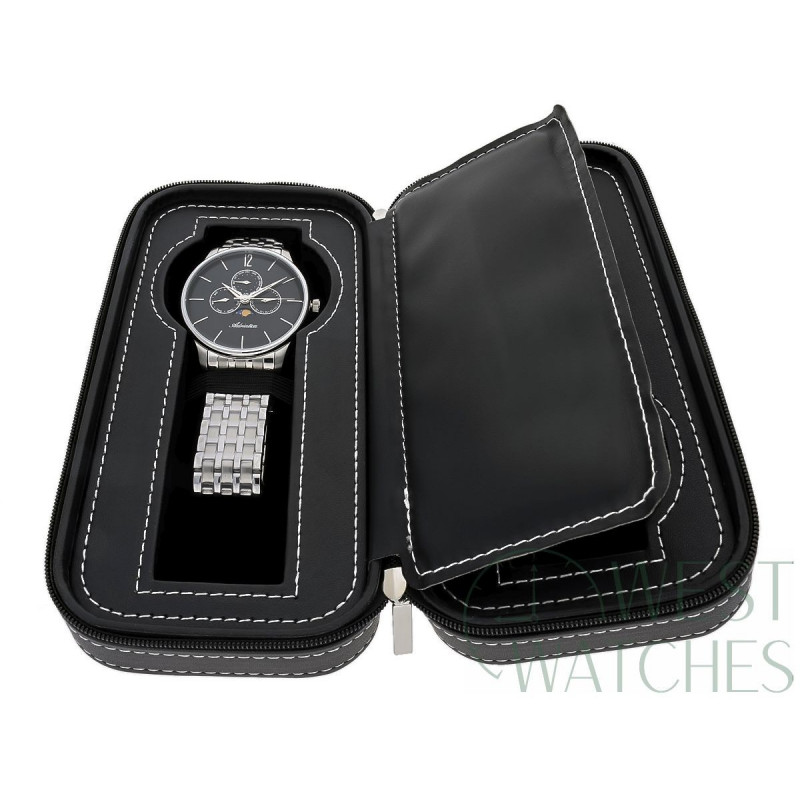 TRAVELERS CASE FOR 2 WATCHES SW-1096BL-BV