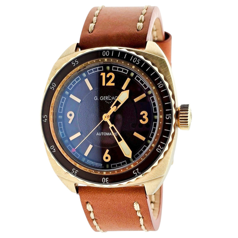 Zegarek męski G. Gerlach Submarine Brązowy Automatic 43mm