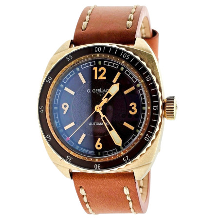 Zegarek męski G. Gerlach Submarine Brązowy Automatic 43mm