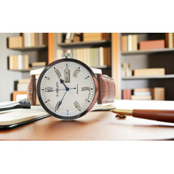 Zegarek G. Gerlach Automatic – widok koperty i skórzanego paska.