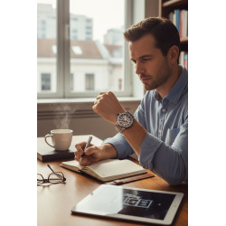 Zegarek Edox Delfin Mecano Skeleton na nadgarstku modela