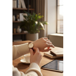 Versace V-Circle Lady 38mm – luksusowy zegarek na nadgarstku.