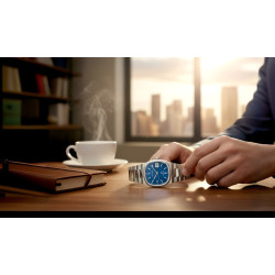 Zbliżenie na logo Bulova i wskazówki Precisionist