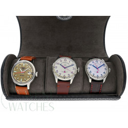 TRAVELERS CASE FOR 3 WATCHES SW-3200-CF-BL