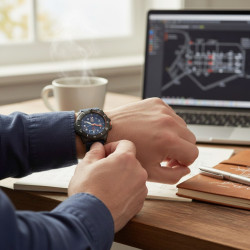 Luminox Tide Eco XS.8903.ECO na nadgarstku w casualowej stylizacji