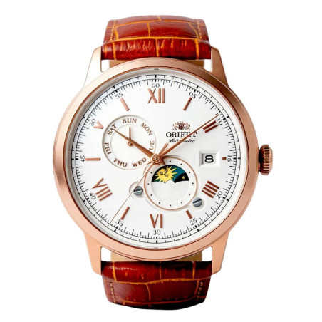 Orient Bambino Sun & Moon RA-AK0801S30B – widok z przodu