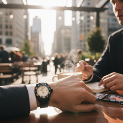 Davosa Ternos Professional Megalume 42mm na nadgarstku – ujęcie lifestyle