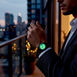 Davosa Megalume na nadgarstku – świecąca tarcza Super-LumiNova C3