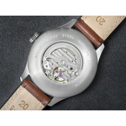 Tył koperty zegarka Laco Aachen z widocznym mechanizmem automatycznym