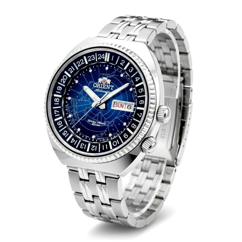 Orient Revival World Map RA-AA0E03L39B – męski zegarek automatyczny 44 mm