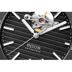 Czarna tarcza typu open heart – Epos Sport Open Heart Automatic 41mm