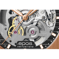 Czarna tarcza typu skeleton – Epos 41mm 3506.139.34.15.30