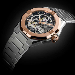 Konstrukcja odsłaniająca wewnętrzny mechanizm Sellita SW200