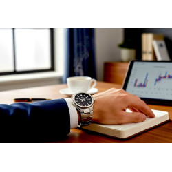 Casio Edifice na nadgarstku – idealny do garnituru i pracy