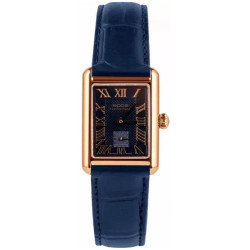 Epos Quartz Lady 8002.702.24.26.16 łączący kopertę w odcieniu różowego złota z granatowym paskiem skórzanym