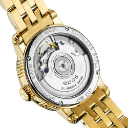 Przeszklony dekiel, przez który widać pracę mechanizmu ETA 2892