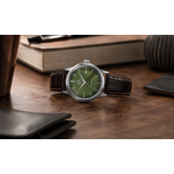 Czytelna, zielona tarcza 40mm przykryta szkiełkiem mineralnym