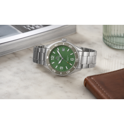 Zielona tarcza 40 mm przykryta szkiełkiem szafirowym