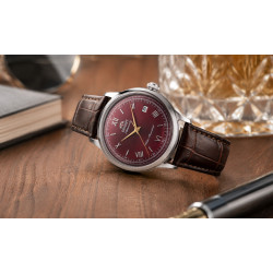 Czytelna, czerwona tarcza 40mm przykryta szkiełkiem mineralnym