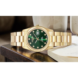 Roamer Amalfi 852844-48-79-20 – zielona tarcza i kryształki