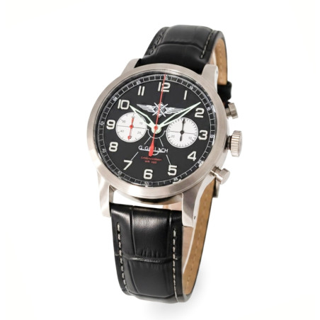 G. Gerlach Pilot Chronograf Czarny 43mm – mechaniczny ST1902