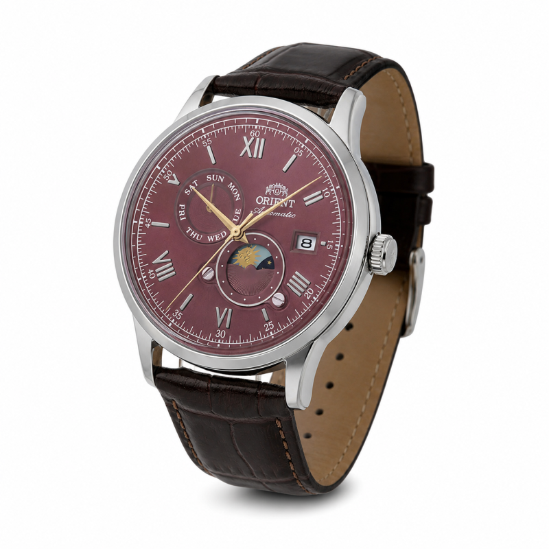 Zegarek męski Orient Bambino Sun&Moon Automatic RA-AK0807R30B - widok z przodu