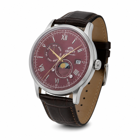 Zegarek męski Orient Bambino Sun&Moon Automatic RA-AK0807R30B - widok z przodu
