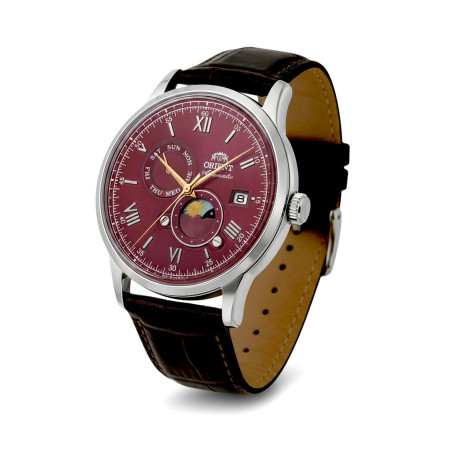 Zegarek męski Orient Bambino Sun&Moon Automatic RA-AK0807R30B - widok z przodu