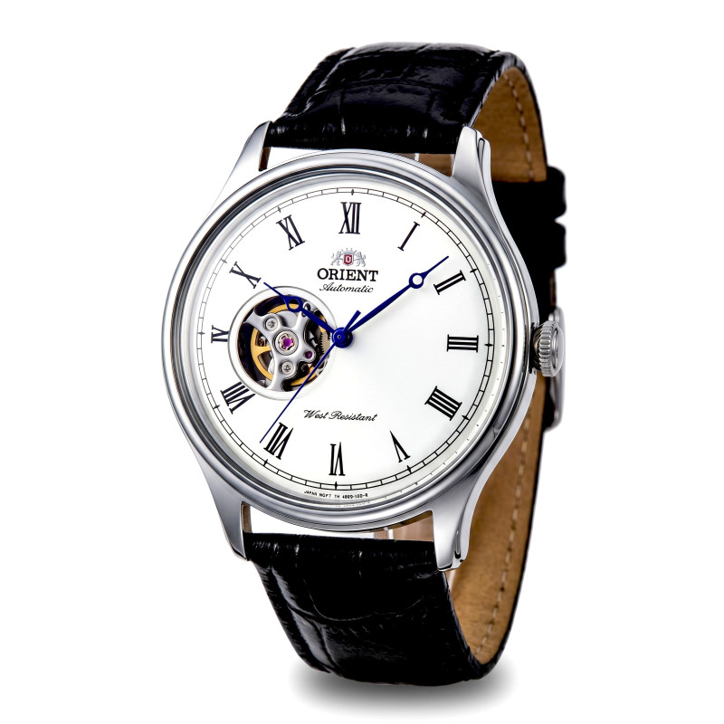 Klasyczny zegarek męski Orient Envoy Open-Heart TAG00003W0 z niebieskimi wskazówkami