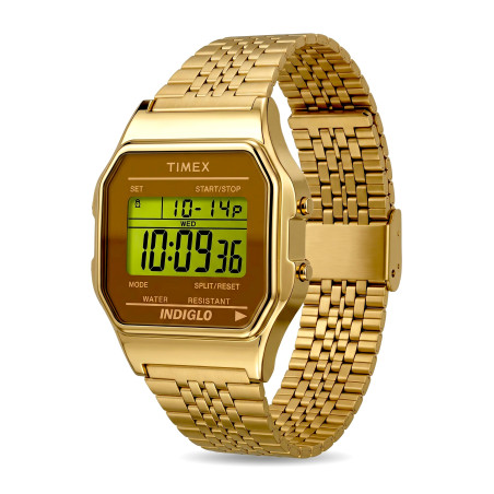 Cyfrowy zegarek unisex Timex Classic 80 Indiglo TW2P48700 na stalowej bransolecie