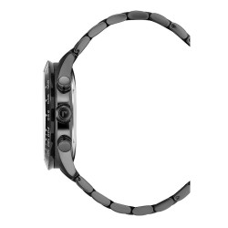 Czarny szwajcarski zegarek męski Roamer Monza 100 Chronograph 42mm 850837-44-55-20 All Black z logowaną koronką