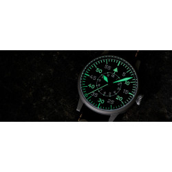 Tarcza Baumuster B bez logo, niebieskie wskazówki i masa Superluminova C3 w Laco 861747