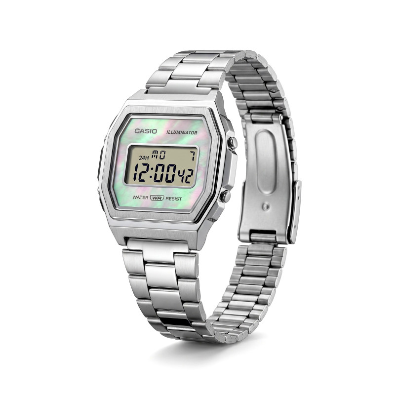 Cyfrowy zegarek damski unisex Casio Vintage Premium A1000D-7EF z masą perłową