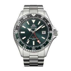 Zegarek nurek Orient Mako GMT 42mm RA-BC0002E30B zielona tarcza bransoleta