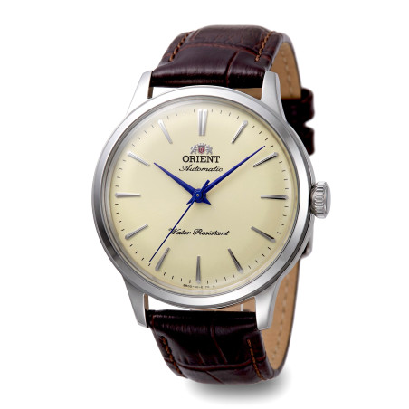 Zegarek Orient Bambino 36 RA-BB0104Y kremowa tarcza i niebieskie wskazówki