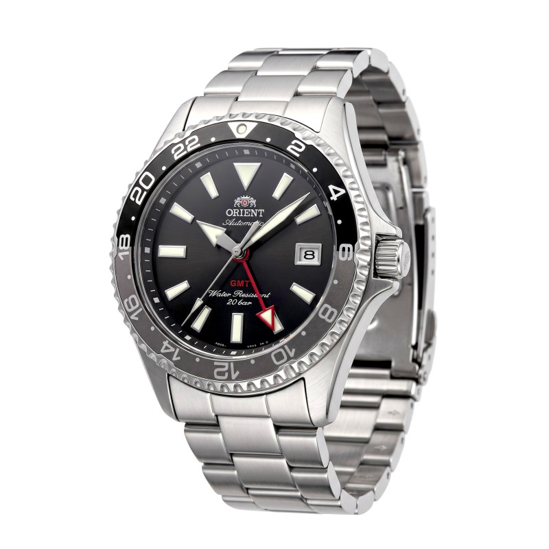 Męski zegarek automatyczny Orient Mako GMT 42mm RA-BC0001B30B czarny