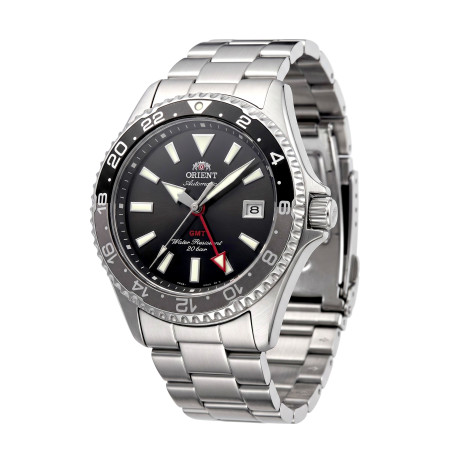 Męski zegarek automatyczny Orient Mako GMT 42mm RA-BC0001B30B czarny