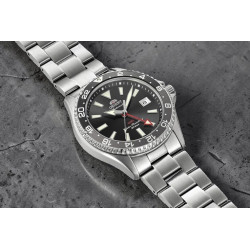 Zegarek nurek Orient Mako GMT RA-BC0001B30B z czarną tarczą i szafirem